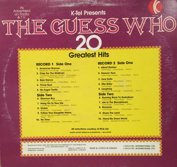 The Guess Who : 20 Greatest Hits (2xLP, Comp)