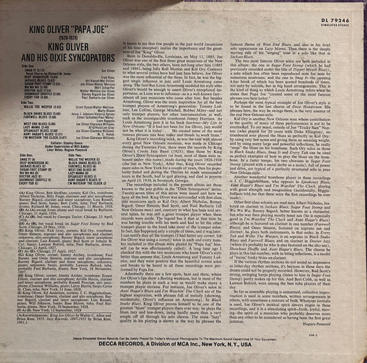 King Oliver : Papa Joe (1926-1928) (LP, Comp, RE)