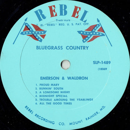 Emerson And Waldron : Bluegrass Country (LP, Album)