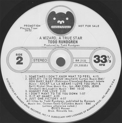 Todd Rundgren : A Wizard, A True Star (LP, Album, Promo, Die)