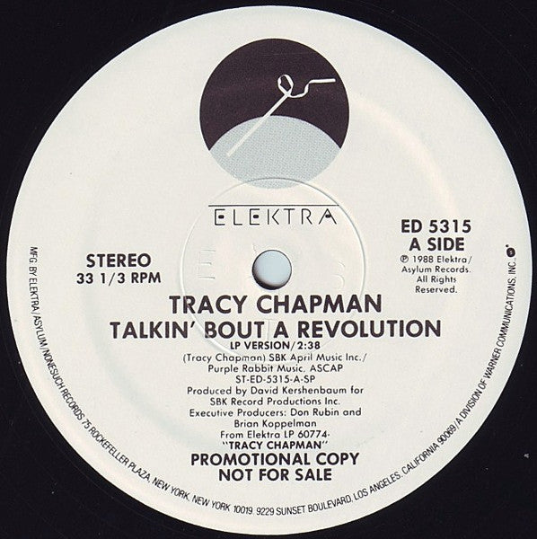 Tracy Chapman : Talkin' Bout A Revolution (12", Single, Promo)