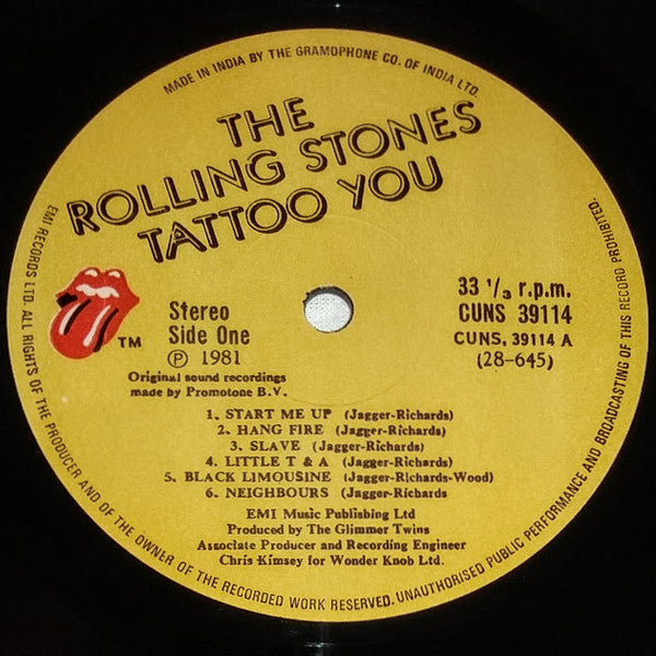 Rolling Stones* : Tattoo You (LP, Album)