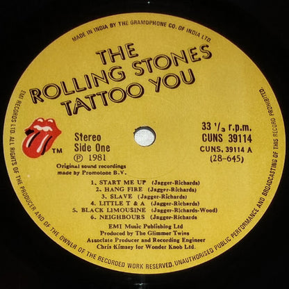 Rolling Stones* : Tattoo You (LP, Album)