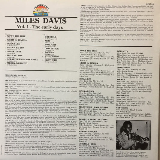 Miles Davis : The Early Days - Vol. 1 (LP, Comp)