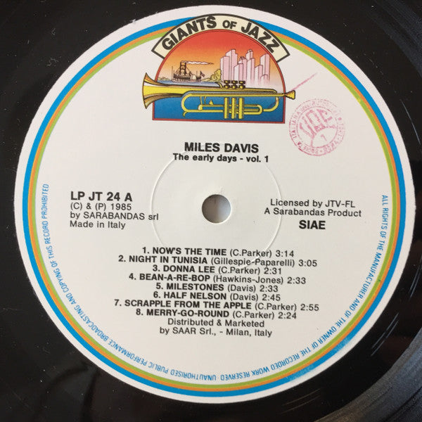Miles Davis : The Early Days - Vol. 1 (LP, Comp)