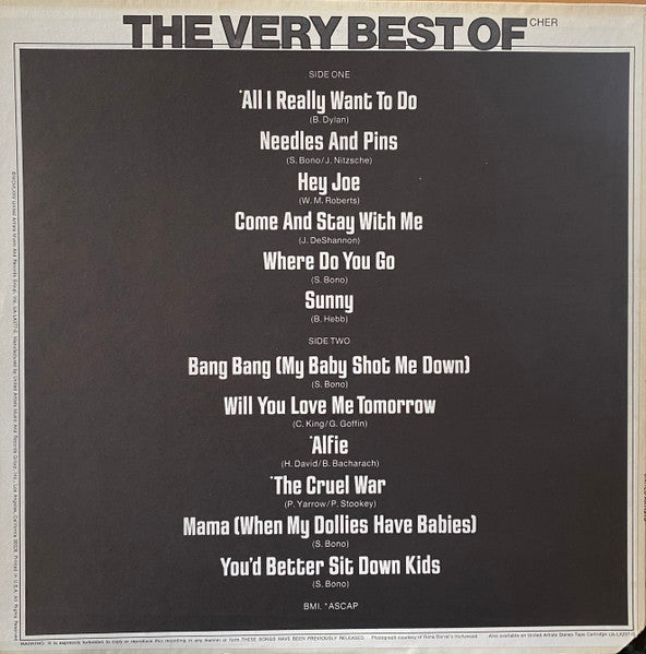 Cher : The Very Best Of Cher (LP, Comp, RE)