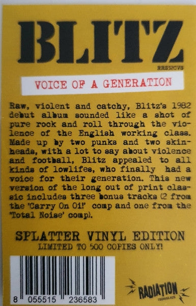 Blitz - Voice Of A Generation NEW LP (green/clear shotgun
