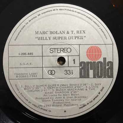 Marc Bolan & T. Rex : Billy Super Duper (LP, Album)