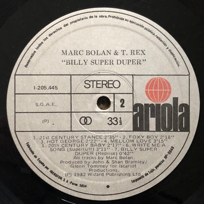 Marc Bolan & T. Rex : Billy Super Duper (LP, Album)