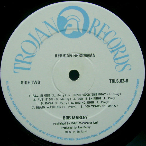 Bob Marley & The Wailers : African Herbsman (LP, Comp, RE)