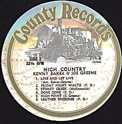 Kenny Baker (4) & Joe Greene (3) : High Country (LP, Album, RE)