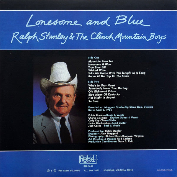 Ralph Stanley And The Clinch Mountain Boys : Lonesome And Blue (LP, Album)