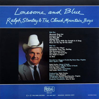 Ralph Stanley And The Clinch Mountain Boys : Lonesome And Blue (LP, Album)