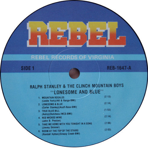 Ralph Stanley And The Clinch Mountain Boys : Lonesome And Blue (LP, Album)