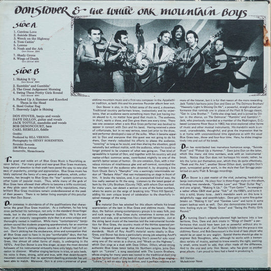 Don Stover And The White Oak Mountain Boys : Don Stover And The White Oak Mountain Boys (LP, Album)