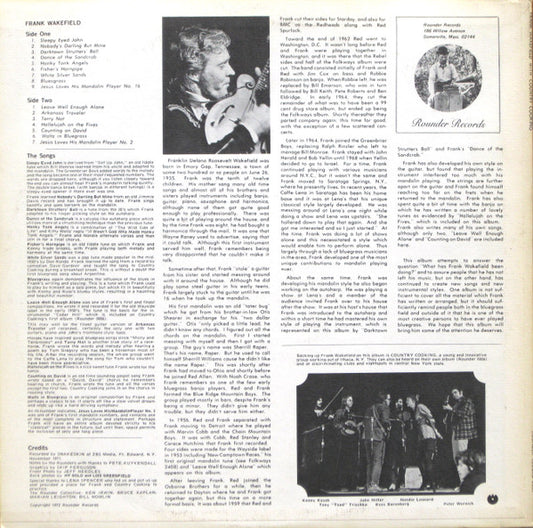 Frank Wakefield With Country Cooking : Frank Wakefield (LP, Album)