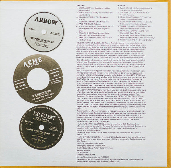 Various : The Early Days Of Bluegrass Volume 2 (LP, Comp)