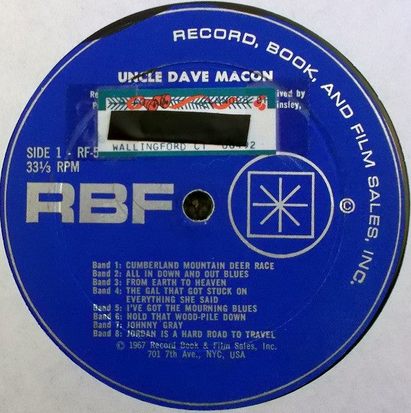 Uncle Dave Macon : Uncle Dave Macon (LP, Comp, RE)
