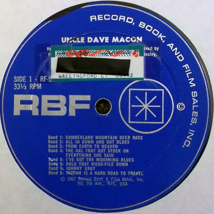 Uncle Dave Macon : Uncle Dave Macon (LP, Comp, RE)