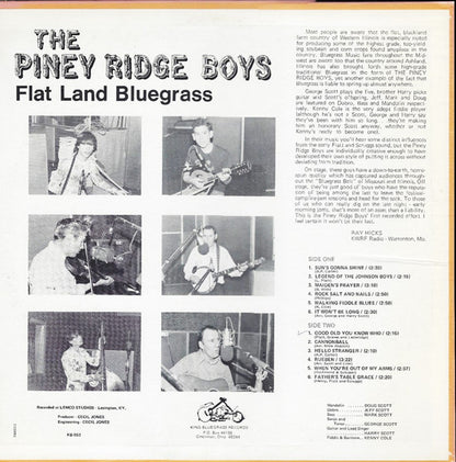 The Piney Ridge Boys : Flat Land Bluegrass (LP, Album)