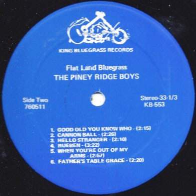 The Piney Ridge Boys : Flat Land Bluegrass (LP, Album)