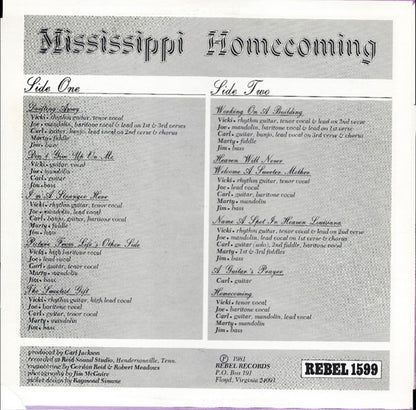 Carl Jackson, Marty Stuart, Joe Cook (3), Vicki Cook, Jim Brock Jr.* : Mississippi Homecoming (LP)