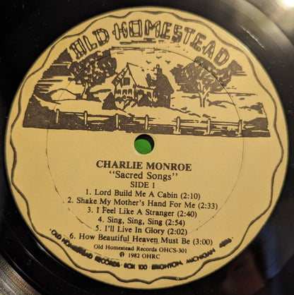 Charlie Monroe : Sacred Songs (LP, RE)