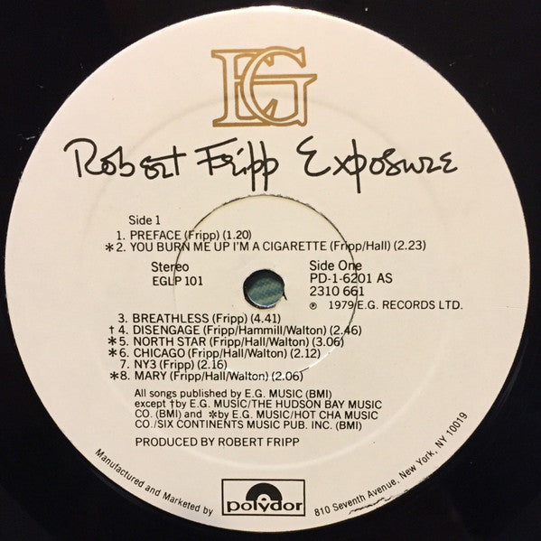 Robert Fripp : Exposure (LP, Album, PRC)