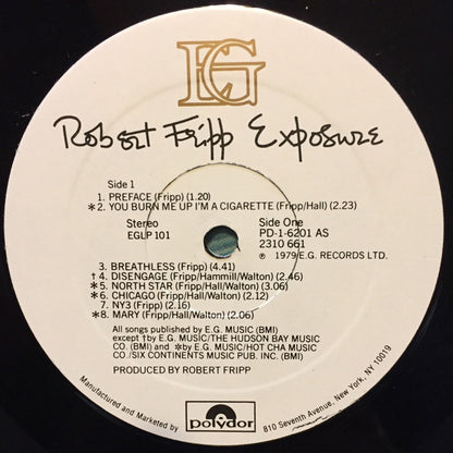 Robert Fripp : Exposure (LP, Album, PRC)
