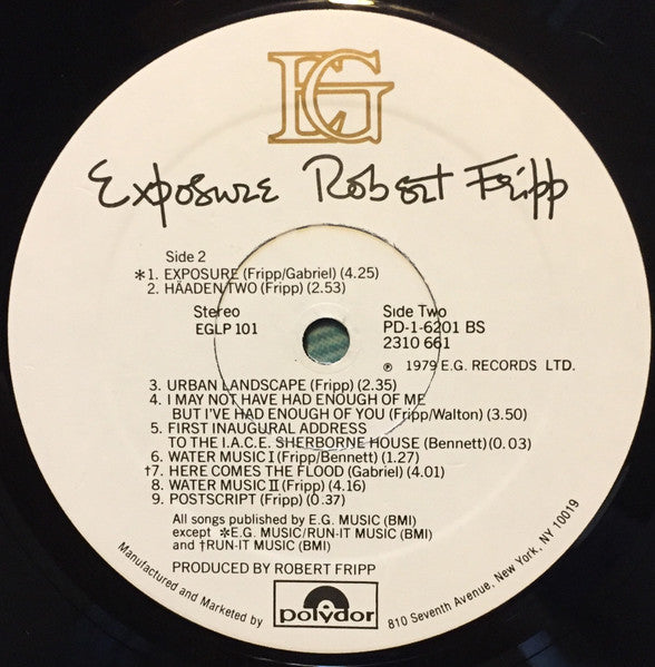 Robert Fripp : Exposure (LP, Album, PRC)