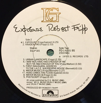Robert Fripp : Exposure (LP, Album, PRC)