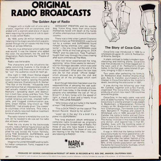 The Shadow Radio Program, Bret Morrison : The Shadow (Original Radio Broadcasts) (LP)