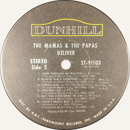 The Mamas & The Papas : Deliver (LP, Album, Club, Jac)