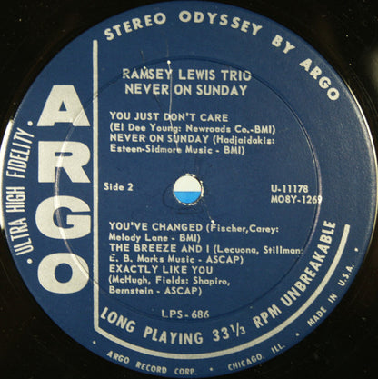 The Ramsey Lewis Trio : Never On Sunday (LP, Album)