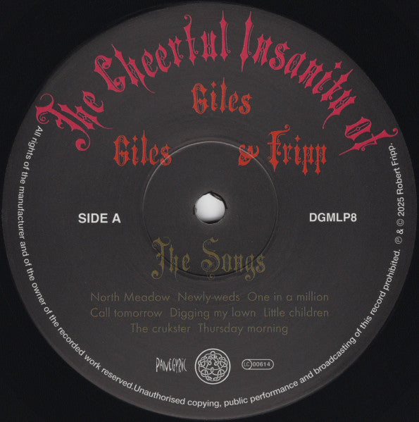 Giles, Giles And Fripp : The Cheerful Insanity Of Giles, Giles And Fripp (The Songs) (LP, Album, RE, RM, 200)