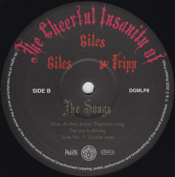 Giles, Giles And Fripp : The Cheerful Insanity Of Giles, Giles And Fripp (The Songs) (LP, Album, RE, RM, 200)