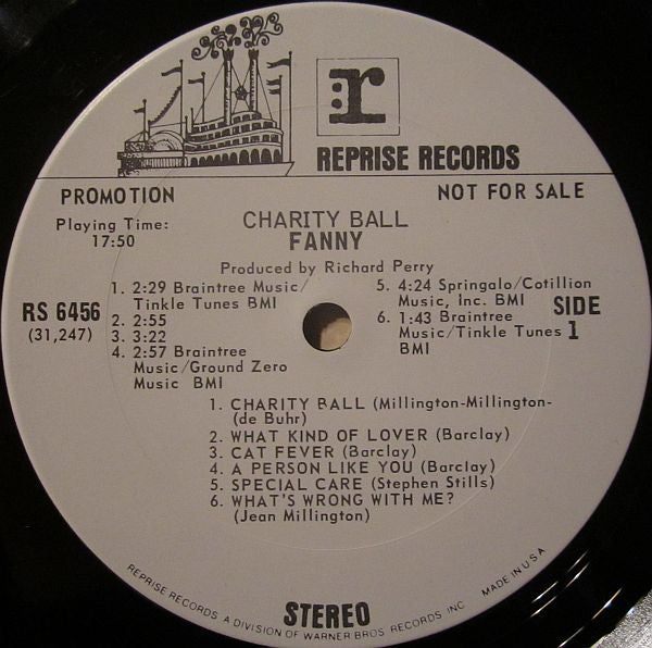 Fanny (2) : Charity Ball (LP, Album, Promo)