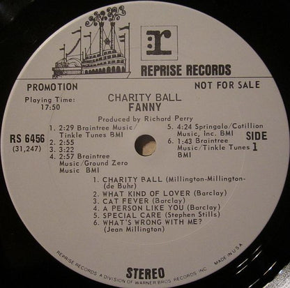 Fanny (2) : Charity Ball (LP, Album, Promo)