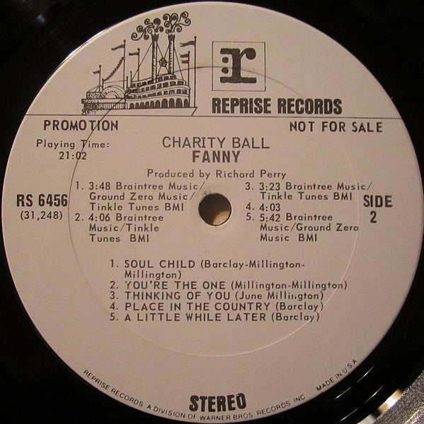 Fanny (2) : Charity Ball (LP, Album, Promo)