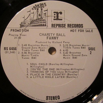 Fanny (2) : Charity Ball (LP, Album, Promo)