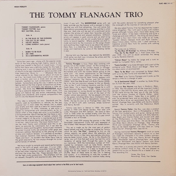 The Tommy Flanagan Trio* : The Tommy Flanagan Trio (LP, Album, RE)