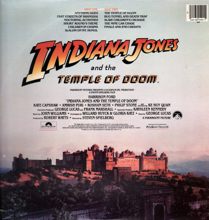 John Williams (4) : Indiana Jones And The Temple Of Doom (The Original Motion Picture Soundtrack) (LP, Album, Gat)