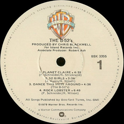 The B-52's : The B-52's (LP, Album, RP, Win)