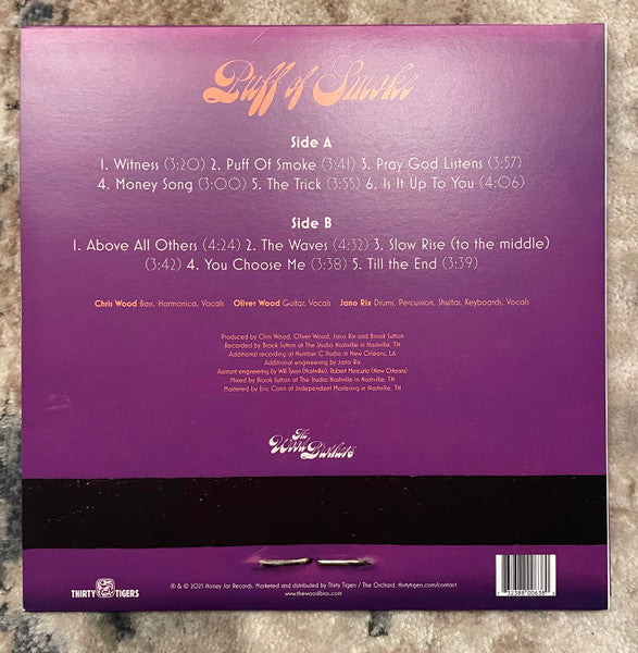 The Wood Brothers : Puff Of Smoke (LP, Album, Ltd, Pur)