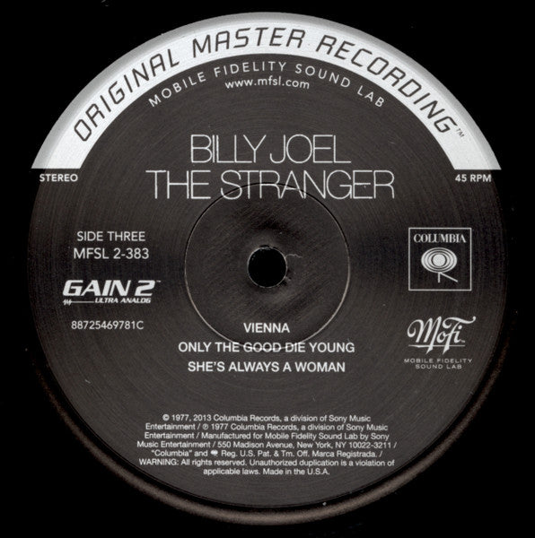 Billy Joel : The Stranger (2x12", Album, Ltd, Num, RE, RM, Gat)