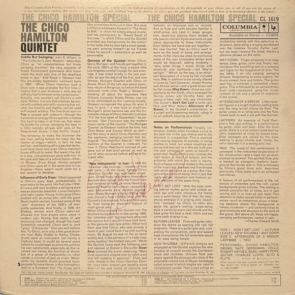 The Chico Hamilton Quintet : The Chico Hamilton Special (LP, Album, Mono)
