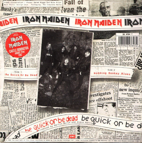 Iron Maiden : Be Quick Or Be Dead (7", Single, Sil)