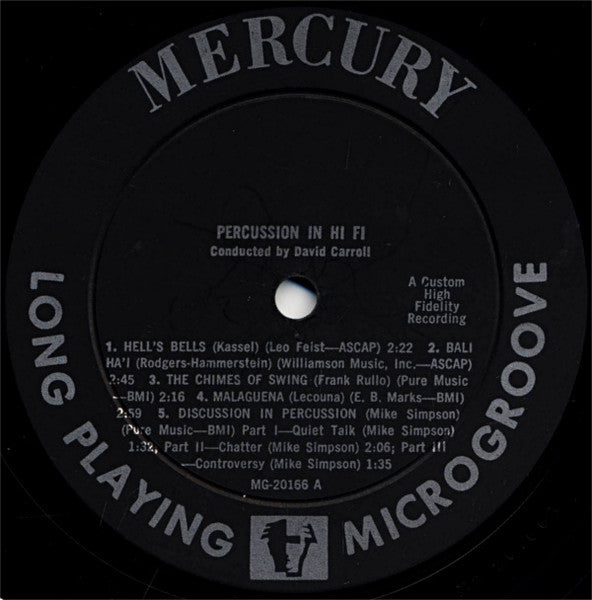 David Carroll : Percussion In Hi-Fi (LP, Album, Mono)