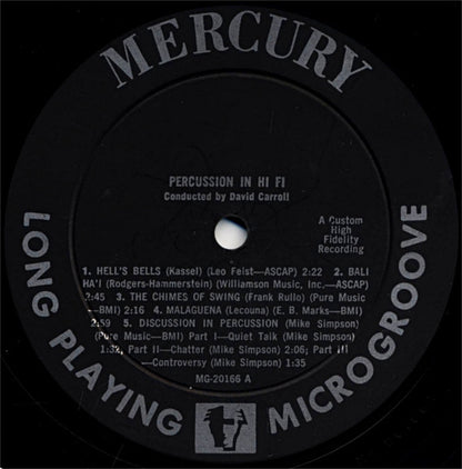 David Carroll : Percussion In Hi-Fi (LP, Album, Mono)