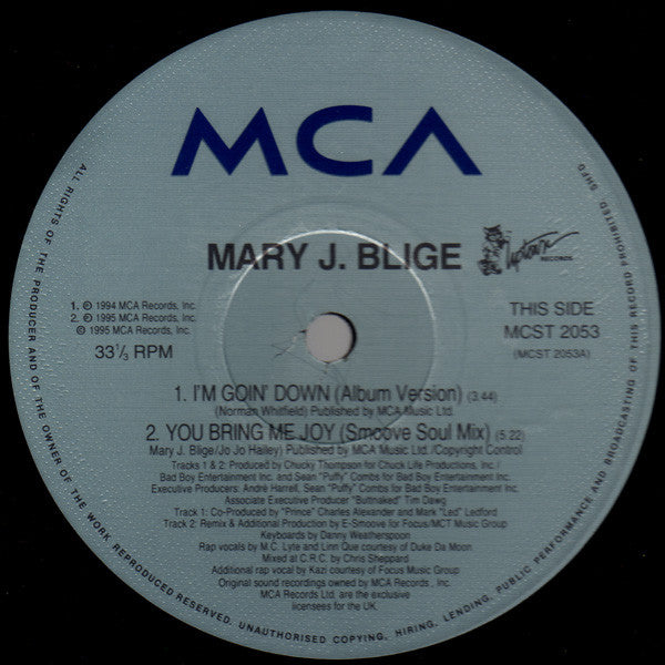 Mary J. Blige : I'm Goin' Down (12")